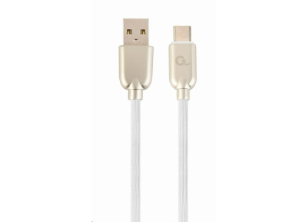 GEMBIRD Kabel USB-A na USB-C kabel (AM/CM), 2m, pogumovaný, bílý, blister GEMBIRD Kabel USB-A na USB-C kabel (AM/CM), 2m, pogumovaný, bílý, blister