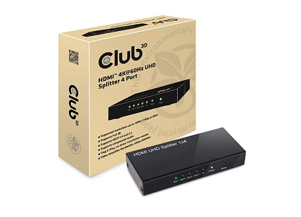Club3D Video splitter 1:4 HDMI 2.0 4K60Hz UHD, 4 porty Club3D Video splitter 1:4 HDMI 2.0 4K60Hz UHD, 4 porty