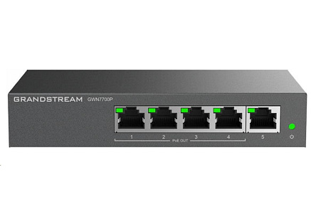 Grandstream GWN7700P Unmanaged Network Switch 5 portů / 4 PoE out