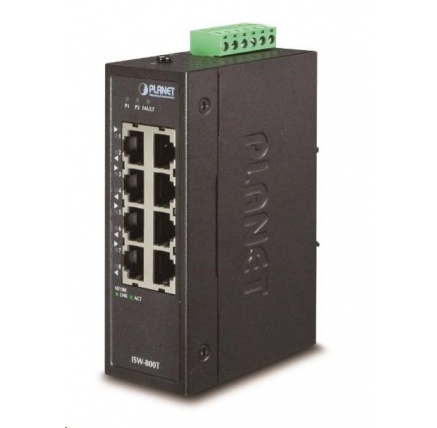 Planet ISW-800T, switch, 8x 10/100Base-TX, ESD, DIN, IP30, -40~75°C Planet ISW-800T, switch, 8x 10/100Base-TX, ESD, DIN, IP30, -40~75°C