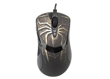 A4tech XL-747H, herní myš, ANTI-VIBRATE, 3600DPI, motiv pavouk hnědý