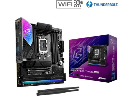 ASRock MB Sc LGA1851 B860M Lightning WiFi, Intel B860, 4xDDR5, 1xThunderbolt, 1xDP, 1xHDMI, WiFi, mATX