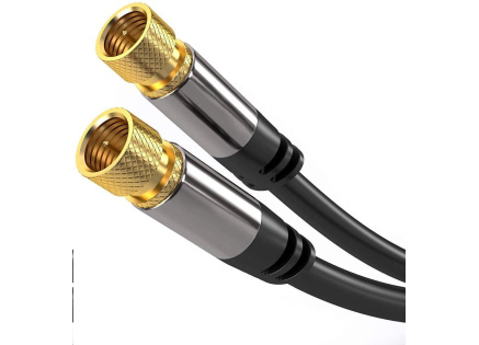 PREMIUMCORD kabel, satelitní anténní F male - F male (135 dB) 4x stíněný 3m