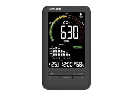 GARNI 206 OneCare - Měřič CO2 (kysličník uhličitý) GARNI 206 OneCare - Měřič CO2 (kysličník uhličitý)