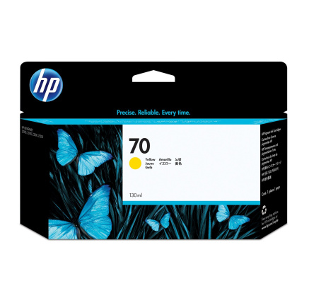 HP 70 Yellow DJ Ink Cart, 130 ml, C9454A