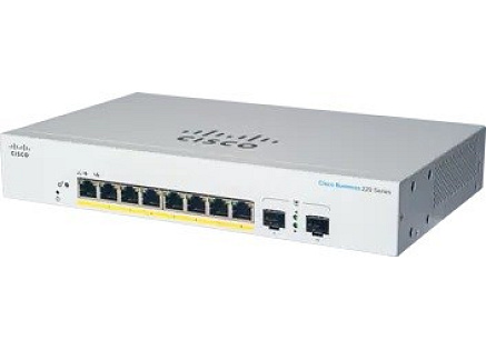 Cisco switch CBS220-8FP-E-2G (8xGbE,2xSFP, 8xPoE+,130W,fanless)