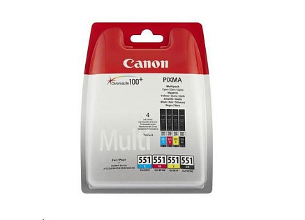 Canon CARTRIDGE CLI-551 C/M/Y/BK Multi Pack SEC pro PIXMA IP7250, IP8750, IX6850, MG5x50, MX725, MX925 (300 str.)