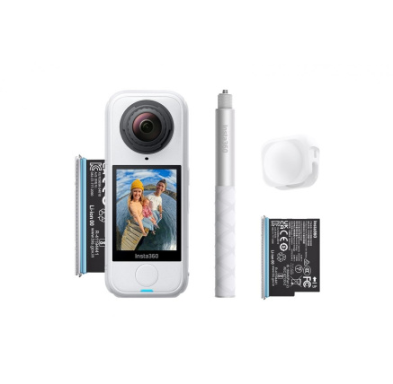 Insta360 X4 Air Starter Bundle akční kamera, Bílá, 8K / 30fps, 4K/ až 60fps, 6osý gyroskop, 360°, Active HDR, vodotěsná
