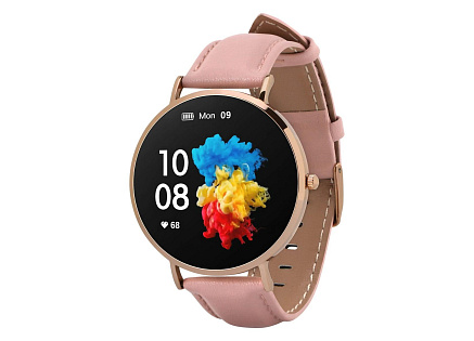 Garett Smartwatch Verona zlatá, růžový řemínek Garett Smartwatch Verona zlatá, růžový řemínek