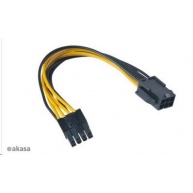 AKASA kabel  redukce napájení z 6pin PCIe na 8pin ATX 12V, 15cm