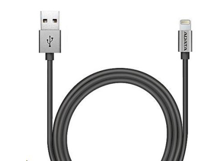 ADATA Sync & Charge Lightning kabel - USB A 2.0, 100cm, hliníková, titan