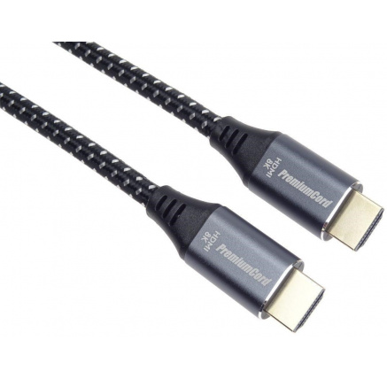 PREMIUMCORD Kabel HDMI 2.1 High Speed + Ethernet kabel 8K@60Hz, zlacené konektory, 2m PREMIUMCORD Kabel HDMI 2.1 High Speed + Ethernet kabel 8K@60Hz, zlacené konektory, 2m