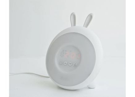 Rabbit & Friends Dětská lampička s budíkem | Bílá