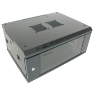 XtendLan 19" nástěnný rozvaděč 4U 600x450, nosnost 60 kg, skleněné dveře, svařovaný, černý