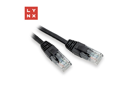 LYNX UTP patch kabel Cat5e, PVC, CCA, 15m, černý LYNX UTP patch kabel Cat5e, PVC, CCA, 15m, černý