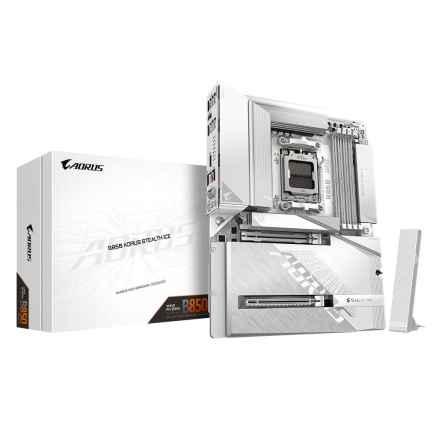 GIGABYTE MB Sc AM5 B850 AORUS STEALTH ICE, AMD B850, 4xDDR5, 1xHDMI