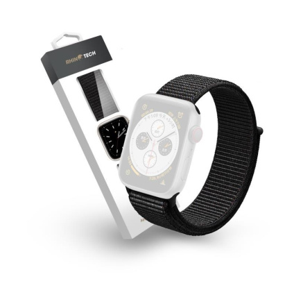 RhinoTech řemínek Magic Tape pro Apple Watch 42/44/45/49mm černá
