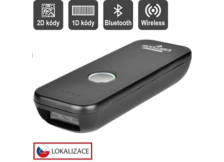 Virtuos CCD 2D čtečka Virtuos HW-856A mini, bezdrátová, kapesní, černá