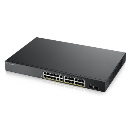 Zyxel GS1900-24HP v2 26-port Gigabit Web Smart PoE Switch, 24x gigabit RJ45, 2x SFP, PoE budget 170W