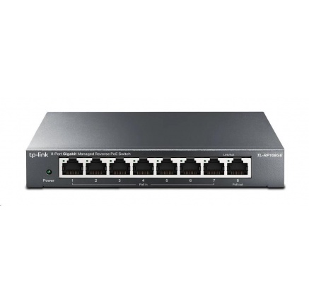 TP-Link switch TL-RP108GE, 7xGbE passive PoE-in RJ45, 1xGbE passive PoE-out RJ45