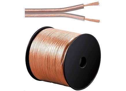 PremiumCord Kabely na propojení reprosoustav 100% CU měď 2x0,75mm 100m