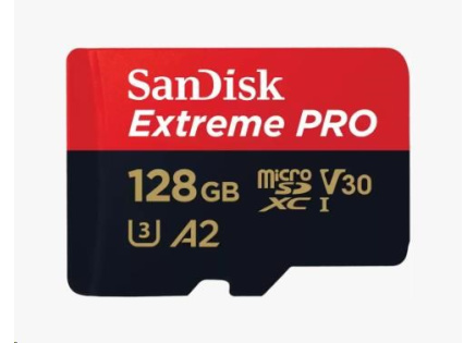 SanDisk micro SDXC karta 128GB Extreme PRO (200 MB/s Class 10, UHS-I U3 V30) + adaptér