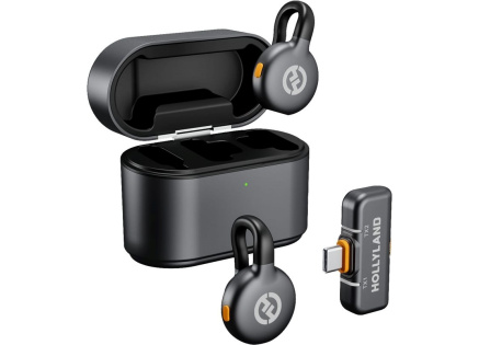 Hollyland LARK M2S Duo Wireless Lavalier Microphone with USB-C Plug (Duo, Space Gray)