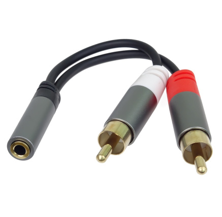 PremiumCord kabel HQ Jack 3.5mm Female - 2x CINCH Male 15cm