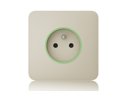 Ajax  SoloCover (smart) - Samostatný kryt zásuvky, slonová kost