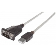 MANHATTAN Převodník z USB na sériový port (USB AM/DB9M, RS232), Polybag