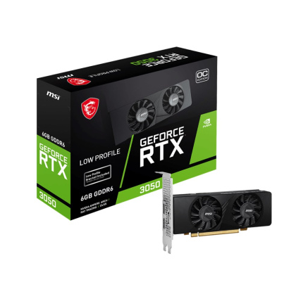 MSI VGA NVIDIA GeForce RTX 3050 LP 6G OC, 6G GDDR6, 1xDP, 2xHDMI