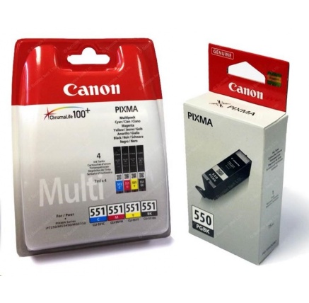 Canon CARTRIDGE PGI-550/CLI-551 PGBK/C/M/Y/BK/GY MULTI-PACK pro iP8750, MG6350, MG7150, MG7550 (319 str.)