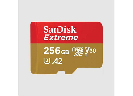 SanDisk micro SDXC karta 256GB Extreme (190 MB/s Class 10, UHS-I U3 V30) + adaptér