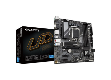 GIGABYTE MB Sc LGA1700 B760M DS3H, Intel B760, 4xDDR5, 2xDP, 1xHDMI, 1xVGA, mATX