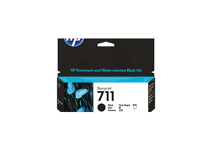 HP 711 Black DJ Ink Cart, 38 ml, CZ129A