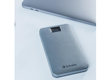 VERBATIM externí HDD 1TB, Executive Fingerprint Secure, USB 3.2 Gen 1 / USB-C, šedá
