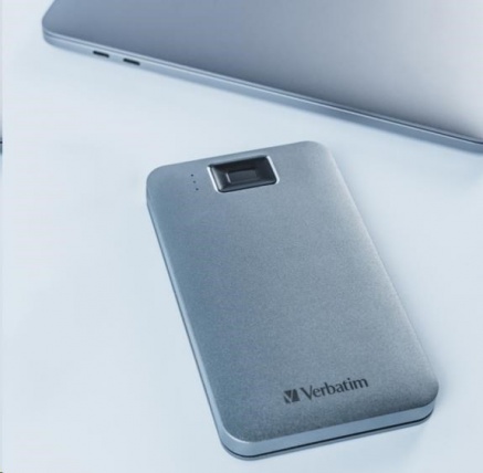 VERBATIM externí HDD 1TB, Executive Fingerprint Secure, USB 3.2 Gen 1 / USB-C, šedá VERBATIM externí HDD 1TB, Executive Fingerprint Secure, USB 3.2 Gen 1 / USB-C, šedá