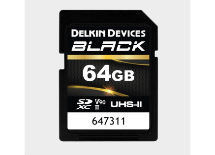 Delkin SDXC BLACK Rugged UHS-II R300/W250 (V90) 64GB (new)