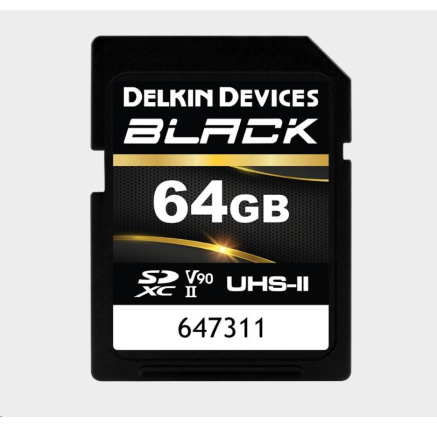 Delkin SDXC BLACK Rugged UHS-II R300/W250 (V90) 64GB (new)