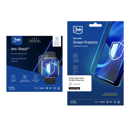 3mk All-Safe - AIO fólie Anti-Shock Full Wet Fitting Watch, 5 ks 3mk All-Safe - AIO fólie Anti-Shock Full Wet Fitting Watch, 5 ks