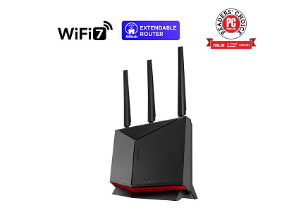 ASUS Router RT-BE86U, Herní WiFi7 Router, AiMesh, 2xWAN, 3xLAN, 1xUSB 3.2 ASUS Router RT-BE86U, Herní WiFi7 Router, AiMesh, 2xWAN, 3xLAN, 1xUSB 3.2