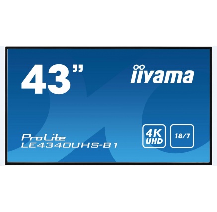 Iiyama monitor ProLite LE4340UHS-B1, 109,2 cm (43''), 4K, VGA, HDMI, DVI, USB, RJ45, RS232, black