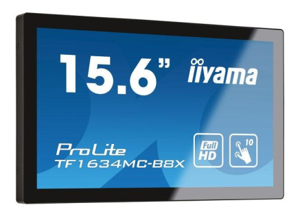 iiyama ProLite TF1634MC-B8X, 39.6 cm (15,6''), Projected Capacitive, 10 TP, Full HD, black iiyama ProLite TF1634MC-B8X, 39.6 cm (15,6''), Projected Capacitive, 10 TP, Full HD, black