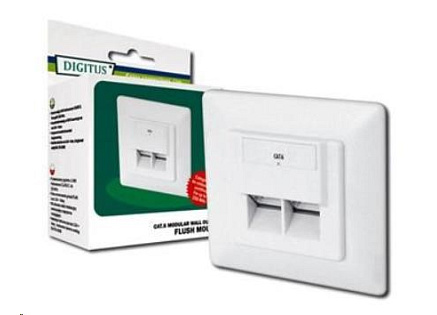 Zásuvka 2x RJ45 pod omítku, STP Cat6