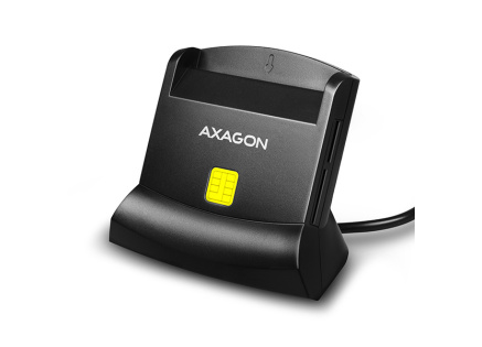 AXAGON CRE-SM2, USB-A StandReader 4-slot čtečka Smart card (eObčanka) + SD/microSD/SIM, kabel 1.3 m