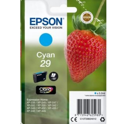 EPSON ink bar Singlepack "Jahoda" Cyan 29 Claria Home Ink EPSON ink bar Singlepack "Jahoda" Cyan 29 Claria Home Ink