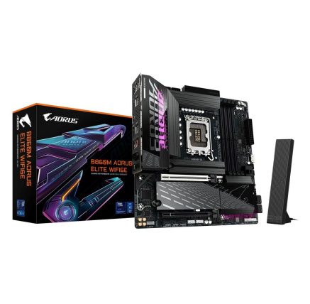 GIGABYTE MB Sc LGA1851 B860M AORUS ELITE WIFI6E, Intel B860, 4xDDR5, 1xUSB4, 1xDP, 1xHDMI, WiFi, mATX