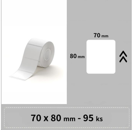 Niimbot štítky RP 70x80mm 95ks Bílé pro B3S