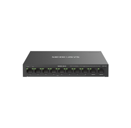 MERCUSYS switch MS110CP (8x100Mb/s,2xGbE,8xPoE+,65W,fanless)