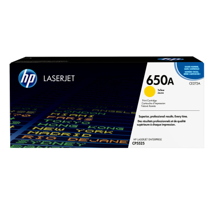 HP 650A Yellow LJ Toner Cart, CE272A (15,000 pages) HP 650A Yellow LJ Toner Cart, CE272A (15,000 pages)